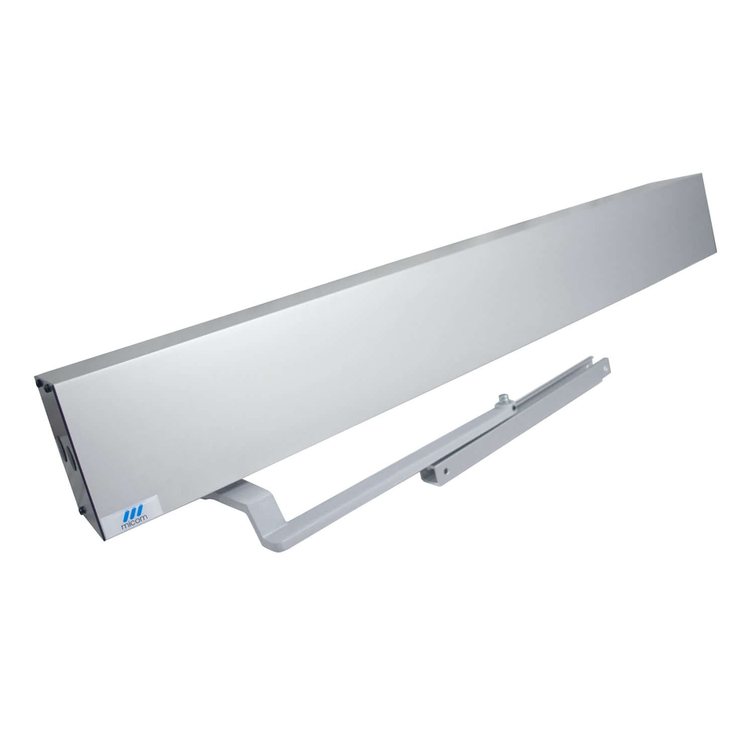 Sleek automatic door closer in side view.