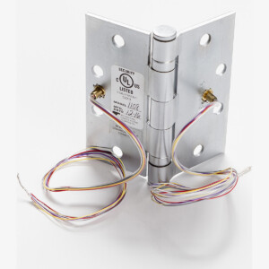 Electrified door hinge with exposed wiring