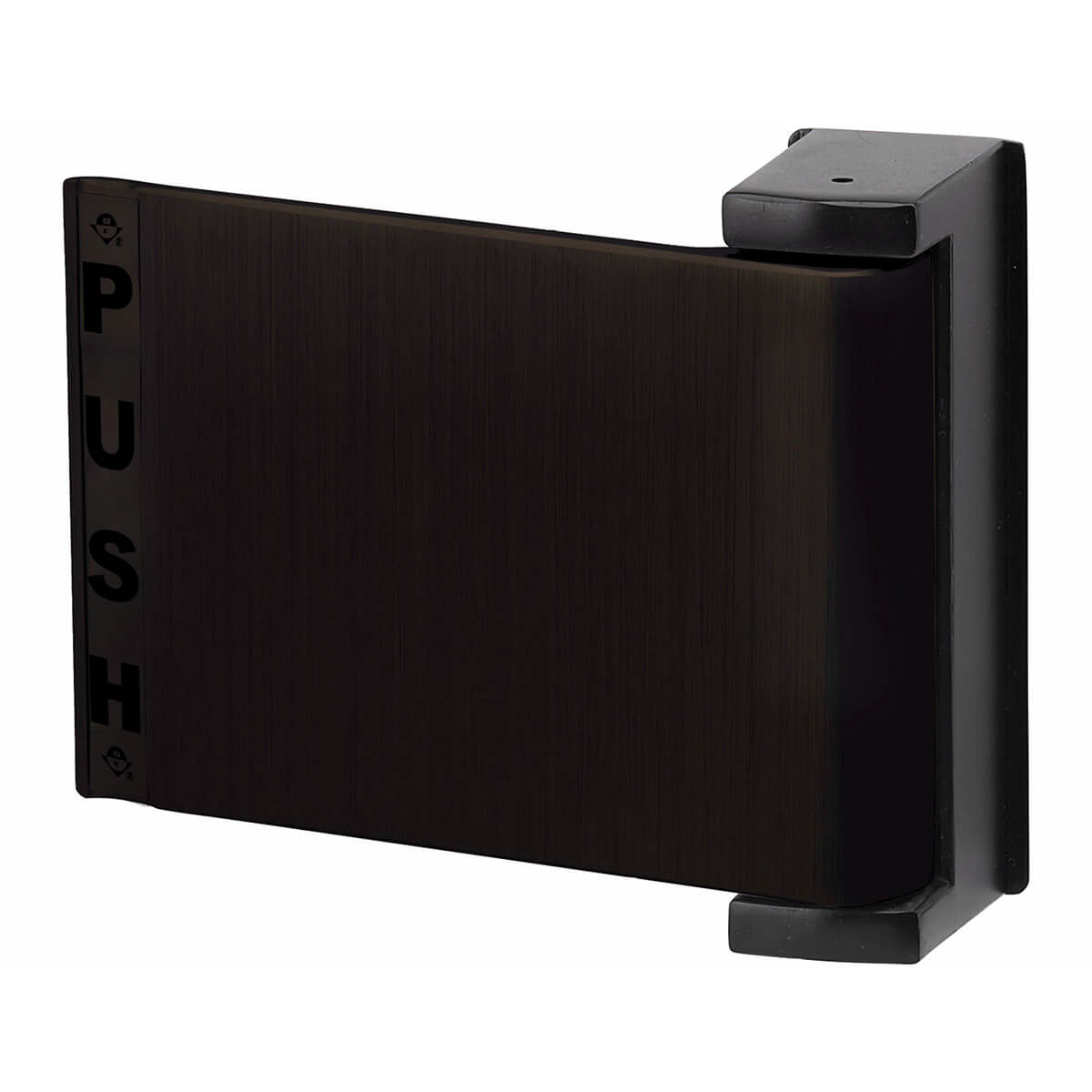 Black push door paddle, rectangular shape
