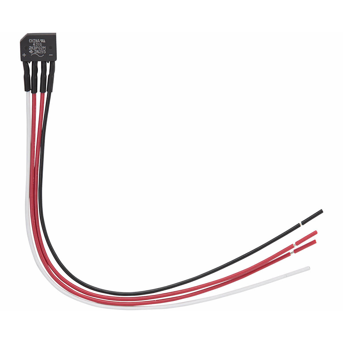 Wiring harness with multiple colored wires extending outward.