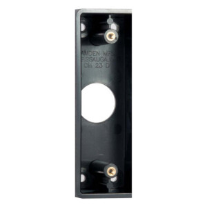 Black metal mounting bracket with visible bolt holes.