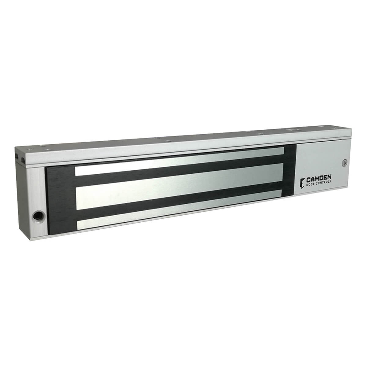 Metal magnetic lock for door security.