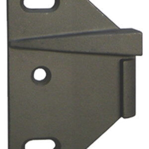 Metal bracket with three screw holes, triangular shape.