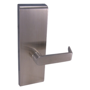 Steel lever door handle with rectangular base