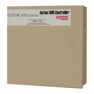 Tan Series 800 Controller box with warning label.