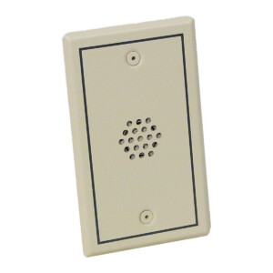 Intercom speaker panel on white background.