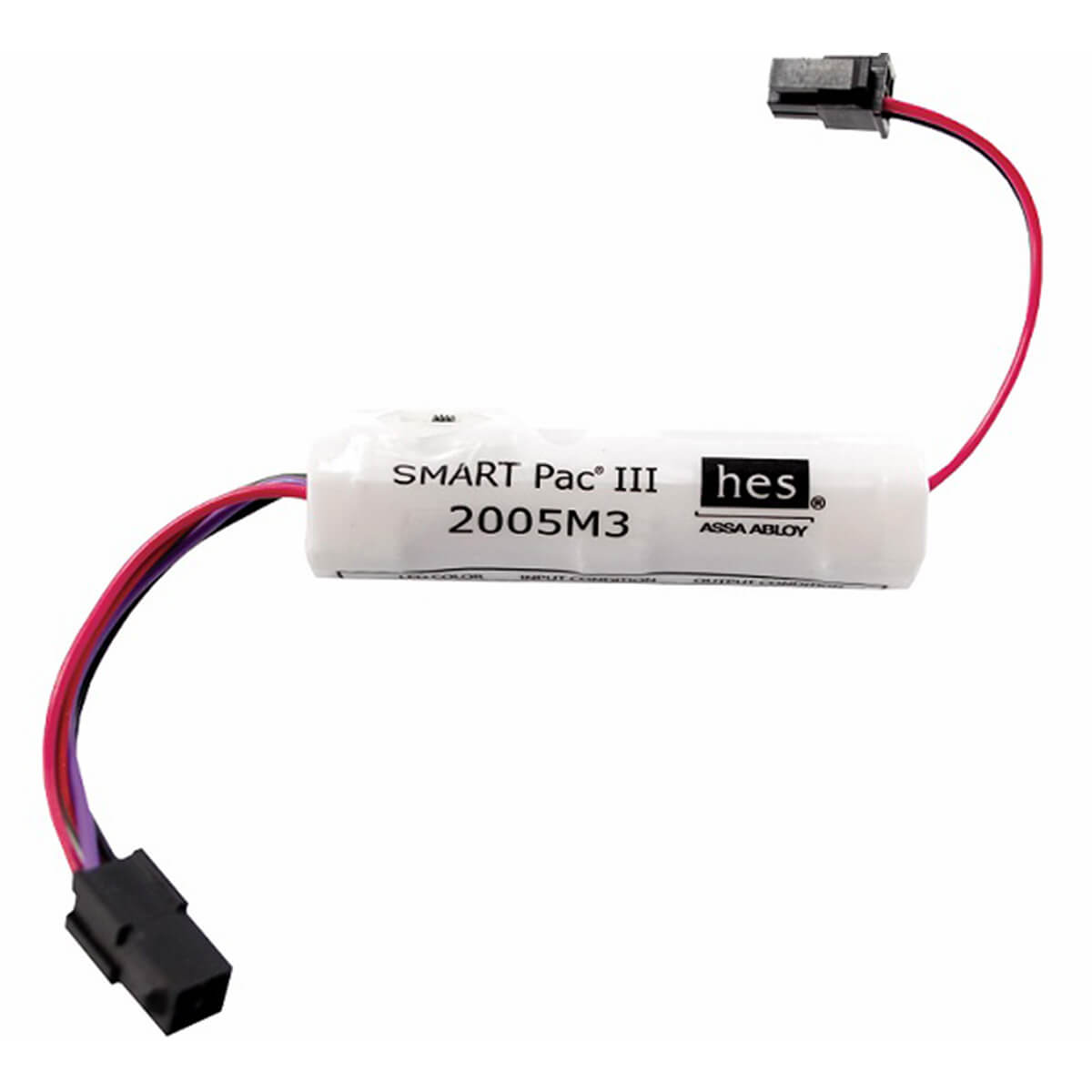 Electronic component with wires for door security hardware.