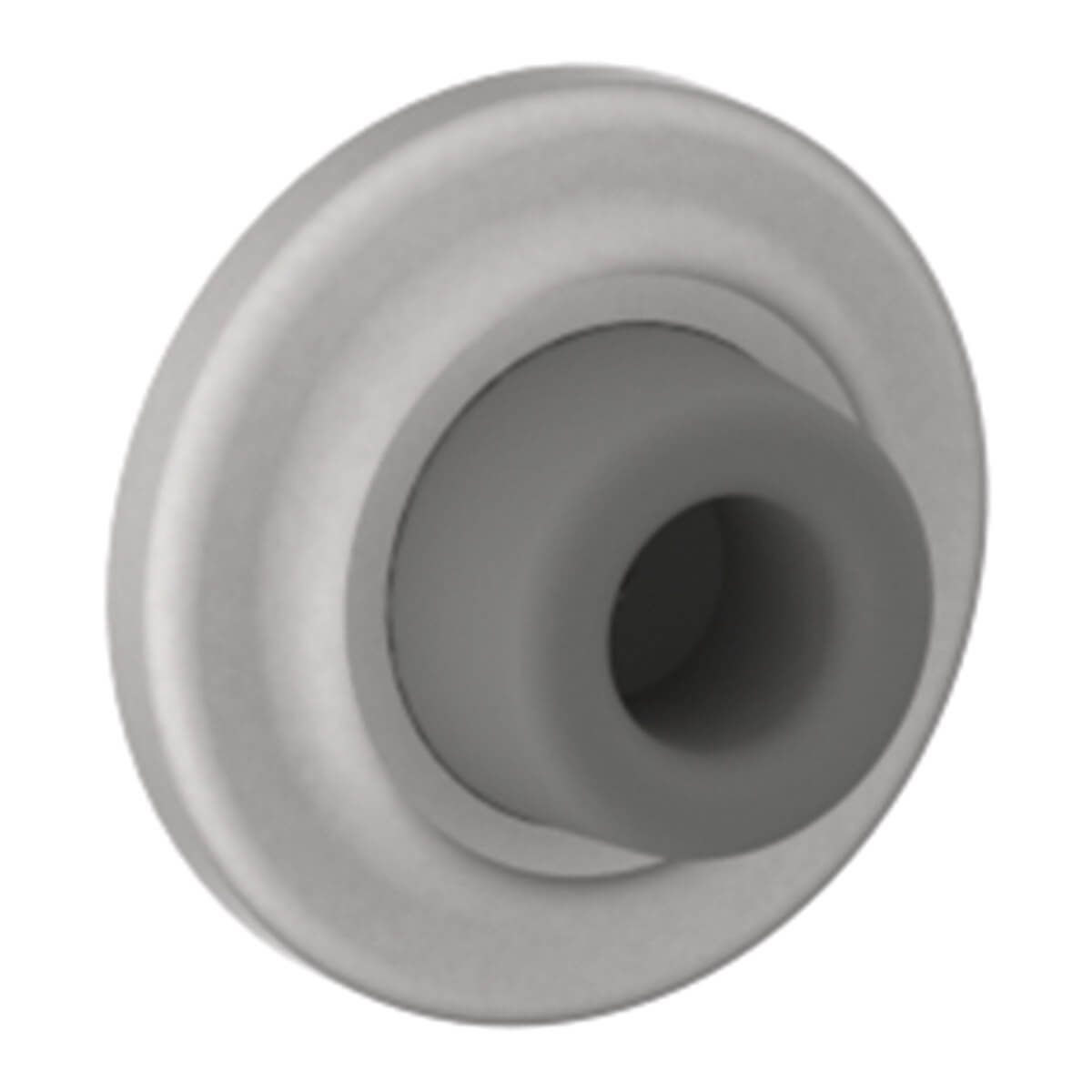 Round door stopper with a gray rubber tip.