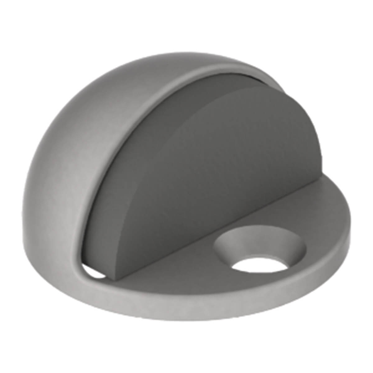 Half-circle doorstop with a mounting hole.