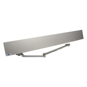 Automatic door operator in a sleek metal finish