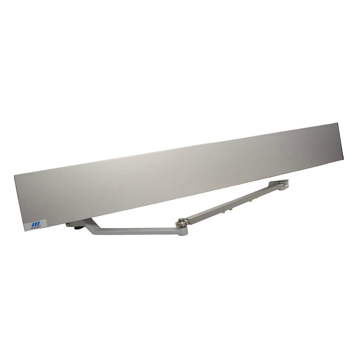 Sleek door closer with adjustable arm mechanism.