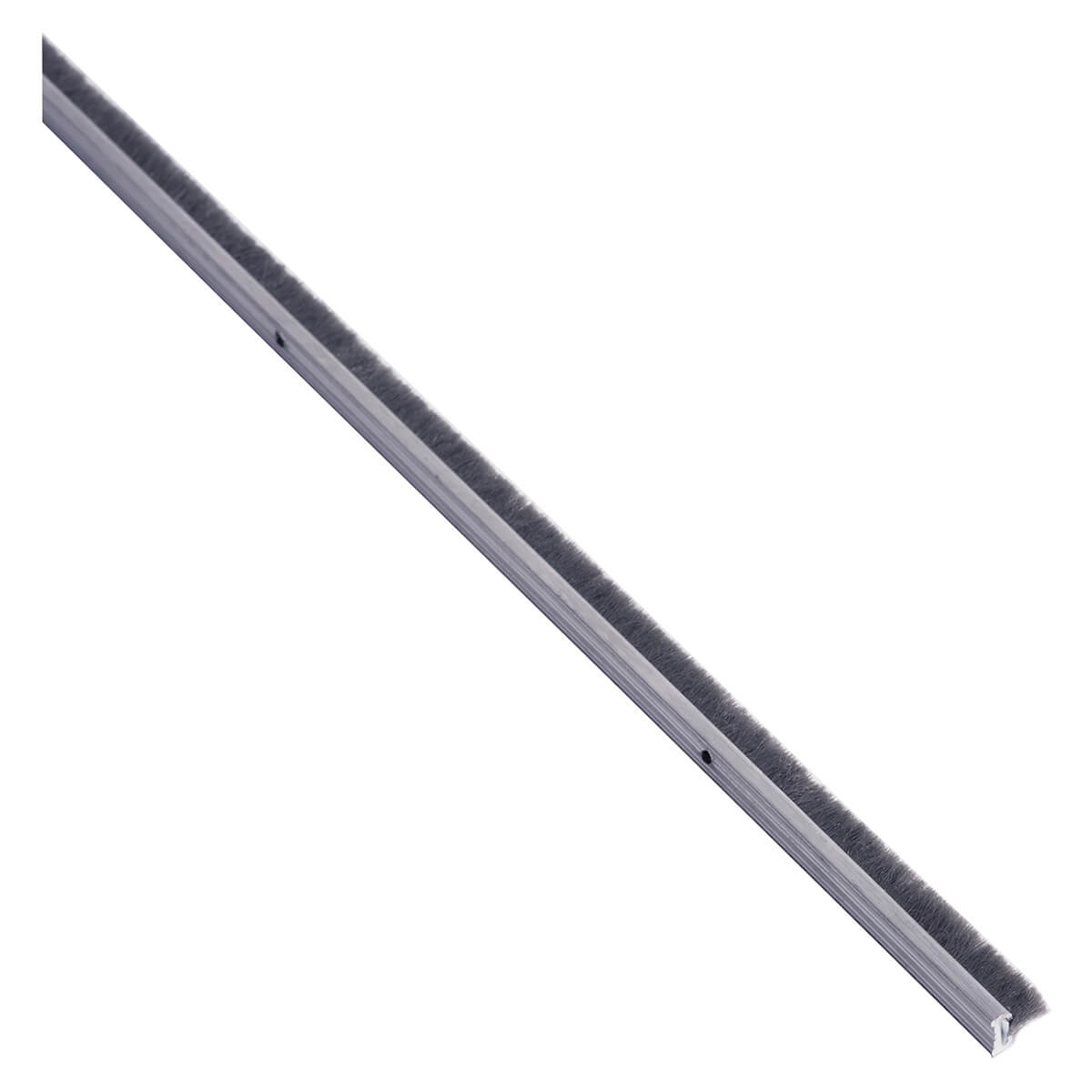 Metal door sweep with attached brush component.