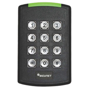 Keypad with numeric buttons for secure access control.