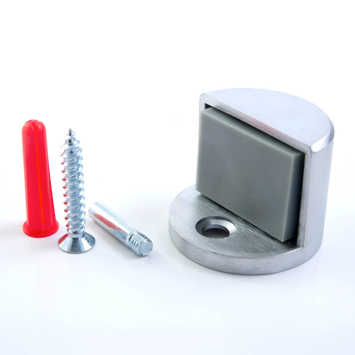 Doorstop with screw, anchor, and bolt set.