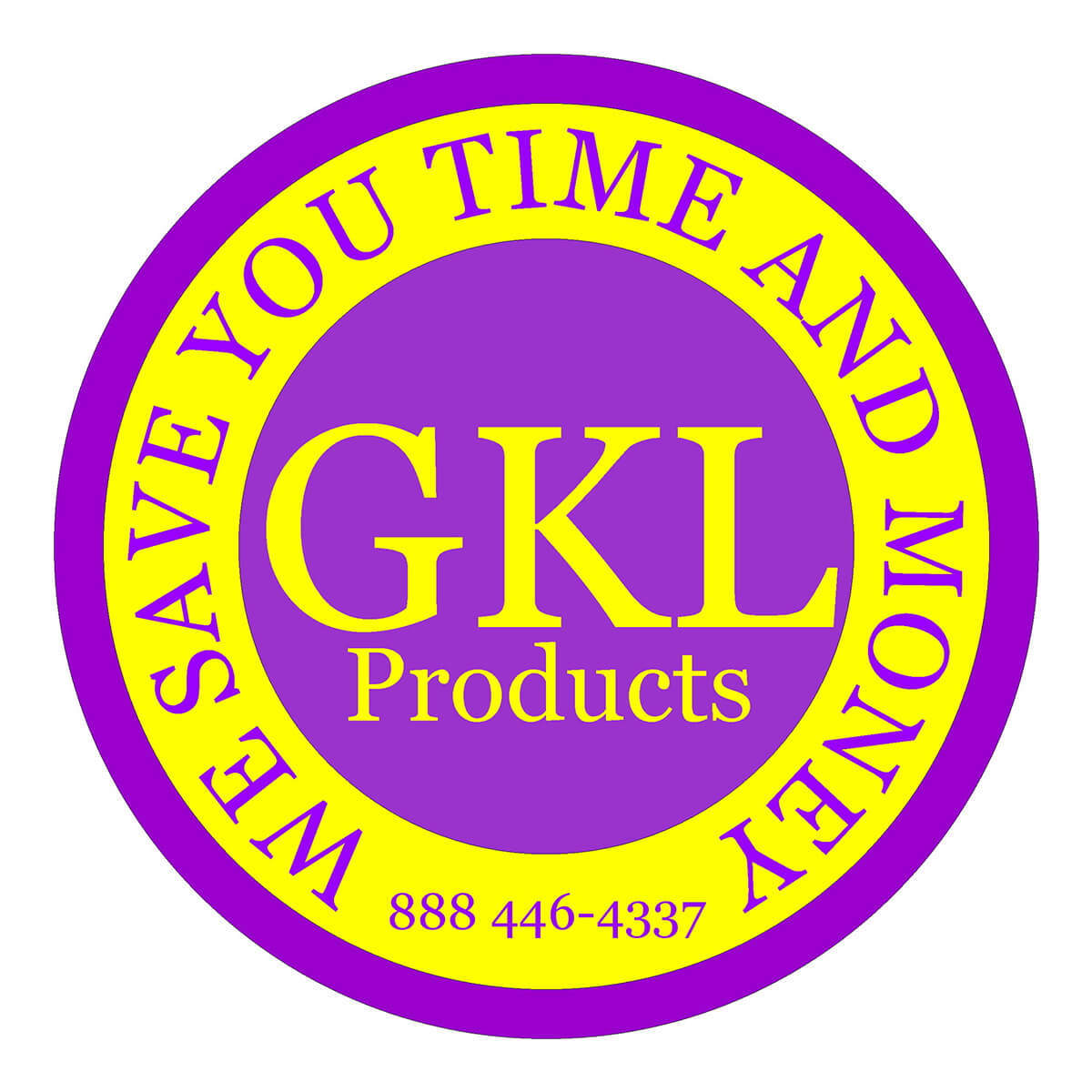 GKL Products logo with contact number displayed.
