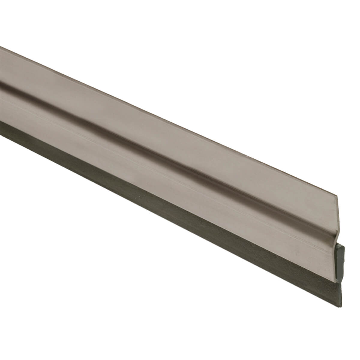 Metal weatherstrip for door sealing and insulation.