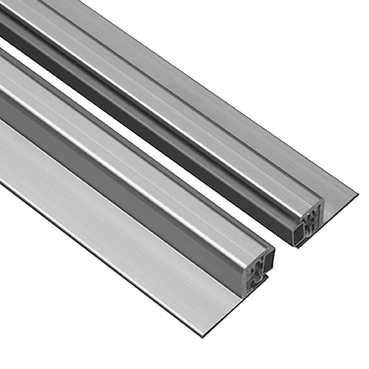 Metal door hardware with sleek, modern design.