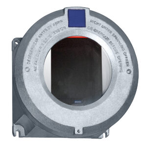 Circular door security hardware with deactivating instructions.