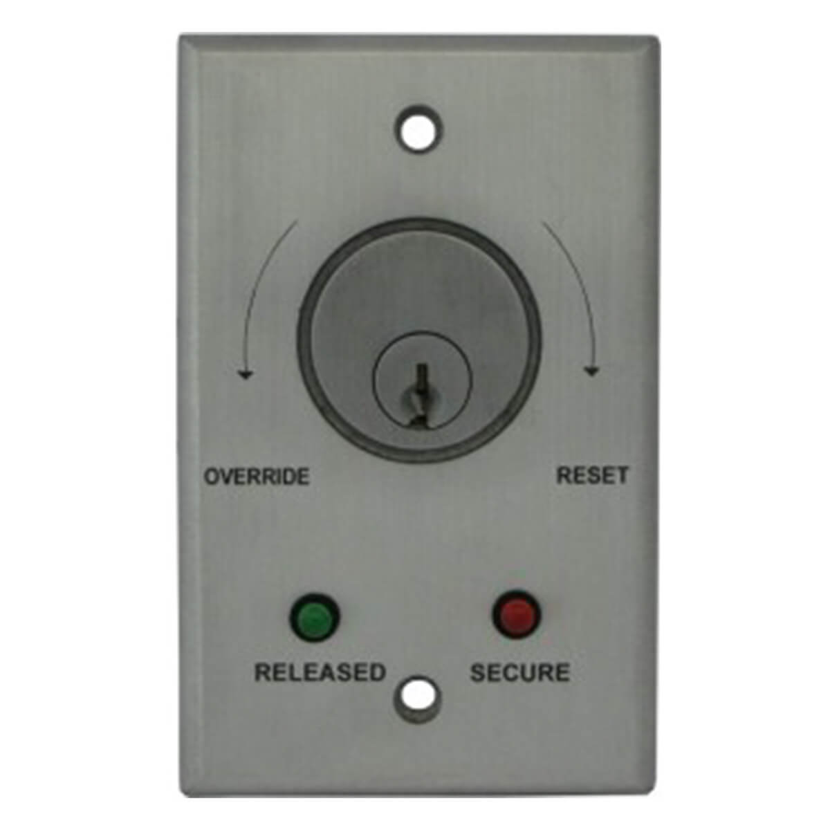 Security panel with key slot and status lights.
