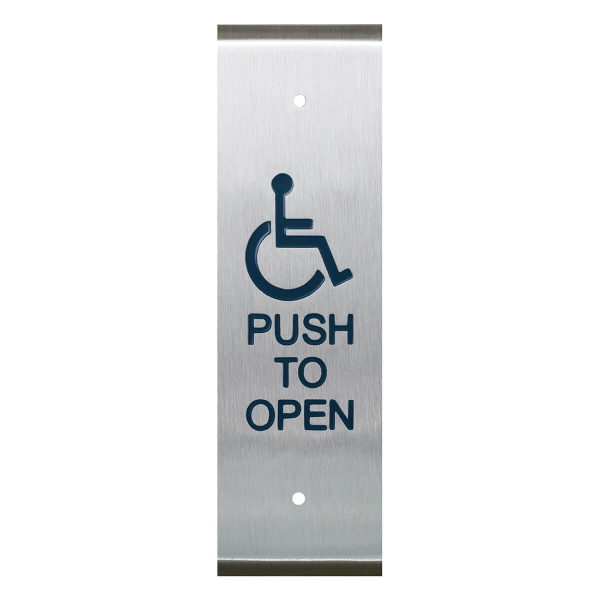Accessible door hardware sign, "Push to Open."