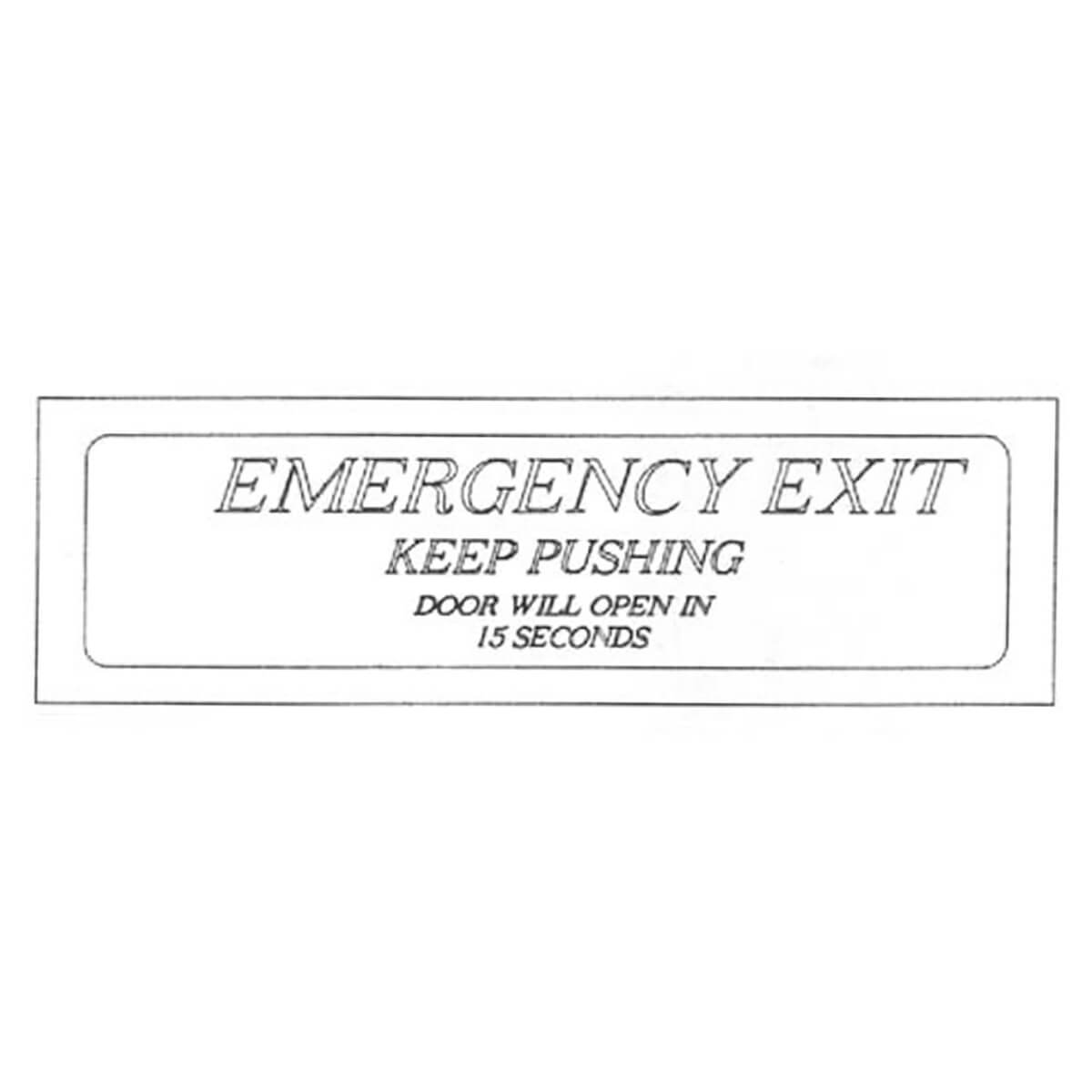 Emergency exit sign; push to open door.