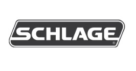 Schlage brand logo showing the company name on a dark rounded rectangle background
